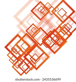 Orange Square Business Vector Background. Digital Rectangle Design. Light Abstract Cover. Gray Architecture Texture.
