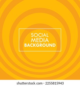 Orange Square Circular Social Media Background Vector Template