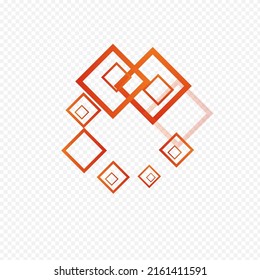 Fondo transparente vector contemporáneo cuadrado naranja cuadrado y contemporáneo. Resumen de la cubierta del ornamento. Fondo gráfico gris. Cartel de concepto gris.