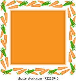 orange square frame made of carrots with white edges