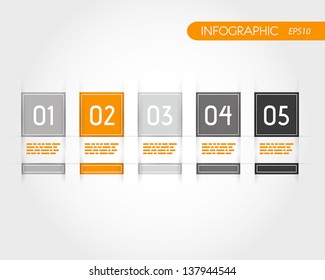 orange square infographics with fringe. infographic concept.