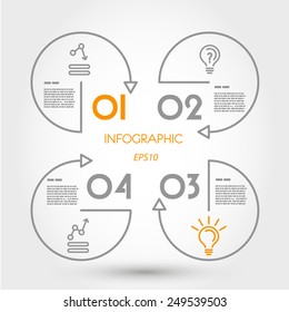 orange square infpgraphic with lines. infographic concept.