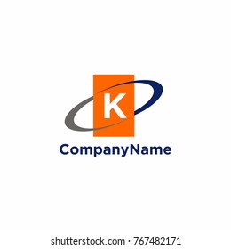Orange Square with Initial Letter Logo Vector