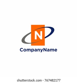 Orange Square with Initial Letter Logo Vector