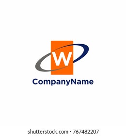 Orange Square with Initial Letter Logo Vector