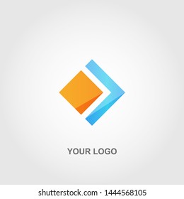 orange square logo. gradation color template design vector