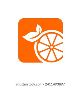 Orange Square Logo New Vector Design Art Illustration Stock