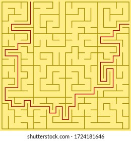 Tamaño cuadrado naranja (20x20) con ayuda sobre fondo amarillo