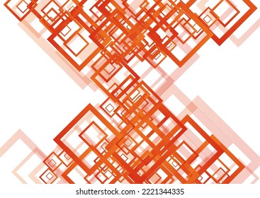 Orange Square Minimal Vector Background. Simple Rectangle Cover. White Trendy Texture. Grey Concept Poster.