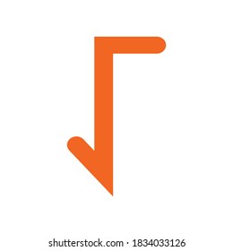 orange square root icon on white background.