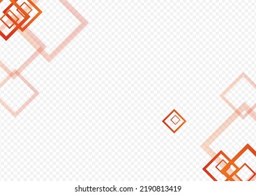 Orange Square Style Vector Transparent Background. Contemporary Rectangular Pattern. Yellow Minimal Design. Gray 3d Frame.