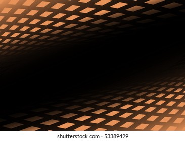 Orange squared tunnel illustration