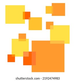 el color naranja de los cuadrados en un estilo moderno. Concepto de tecnología futurista. Ilustración vectorial. Imagen de archivo. 