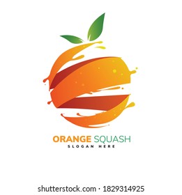 orange squash template logo design