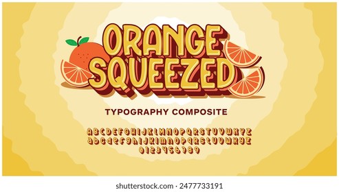 "Orange Squeezed" – a fun and flexible typography set. Simply arrange the letters to create your design. Perfect for posters, magazines, children’s designs, and more.