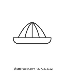 Orange squeezer icon black line symbol. Premium quality isolated juicer element in trendy style.
