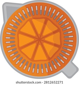 orange squeezer top view vector.