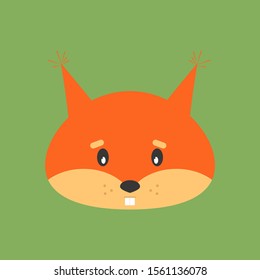 Orange squirrel, illustration, vector on white background.