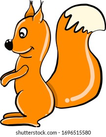 Orange squirrel, illustration, vector on white background