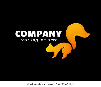 Orange squirrel ready to catch logo design inspiration