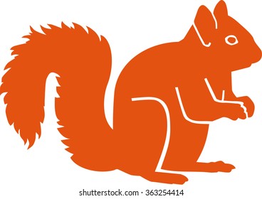 Orange squirrel silhouette