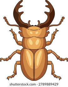 Orange Stag Beetle Vector Illustration