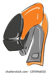 Orange stapler illustration vector on white background 