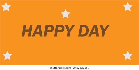 orange star background happy day text