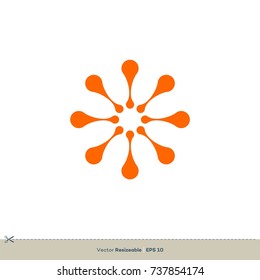 Orange Star Flower Ornamental Vector Logo Template Illustration Design. Vector EPS 10.