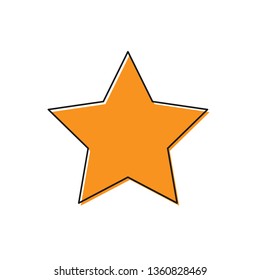 Orange Star icon isolated on white background. Favorite, best rating, award symbol. Vector Illustration