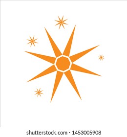 Orange Star Icon on a White Background