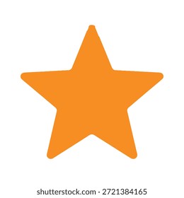 Ilustração do vetor do ícone de estrela laranja. Símbolo de classificação simples para favoritos, marcadores, comentários e feedback de qualidade isolado no fundo branco.