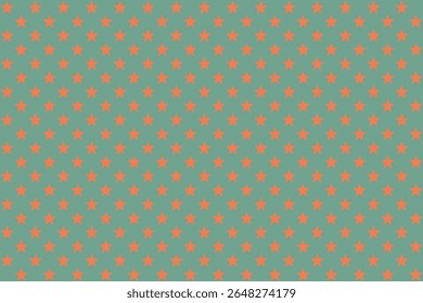 Orange Star Pattern on Yellow Green Background – Seamless Vector Design