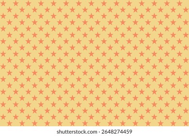 Orange Star Pattern on Yellow Background – Seamless Vector Design
