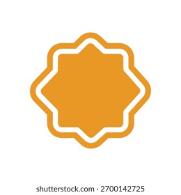 Forma de estrella naranja con contorno blanco aislado sobre fondo blanco