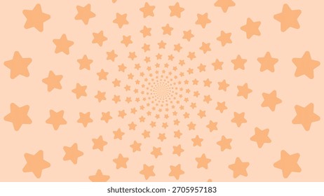 Orange Star Shapes Concentric Radial Pattern Background
