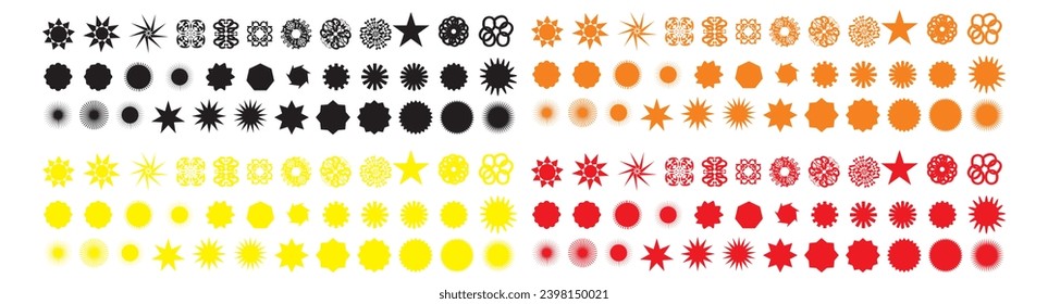orange starburst. Price sticker, sale sticker, price tag, starburst, quality mark, retro stars, sale or discount sticker, sunburst badges, sun ray.