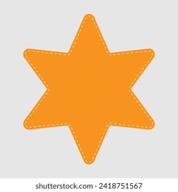 Orange Starburst, sunburst price tag, label with empty, blank space. Price flash button, pin shape. Vector Illustration. EPS file 124.