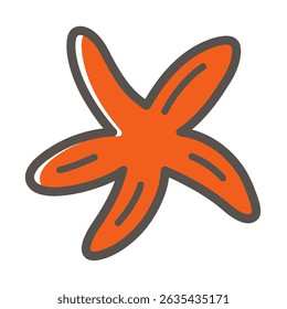 Orange starfish lies still on white backdrop graphic image
