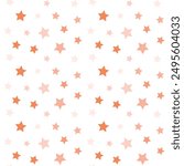 Orange stars confetti pattern seamless. Vector Illustration for decoration, wallpaper, wrapping paper, backdrop etc