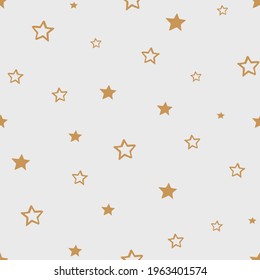 orange stars vector seamless pattern