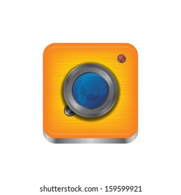orange steel camera interface icon button