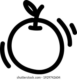 Orange with a stem, illustration, vector on white background.