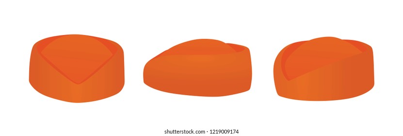 Orange stewardess hat. vector illustration