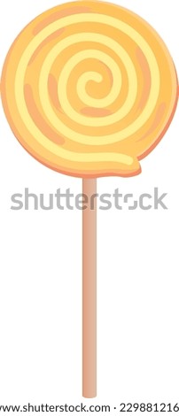 Orange stick candy of eddy pattern. This is an illustration of the lollipop.