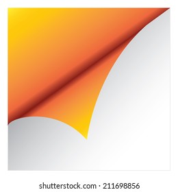 Orange sticker on white background. Vector illustration