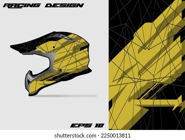 Orange sticker sport helmet wrap and vinyl sticker design.