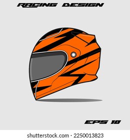 Orange sticker sport helmet wrap and vinyl sticker design.