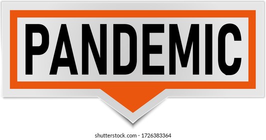 orangefarbene Aufkleber, Vektor-Warnhinweis, Pandemie Covid-19 Quarantine,