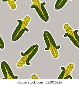Orange Stickers Corns Vector Seamless Pattern. Pattern in Swatch. Vector EPS10